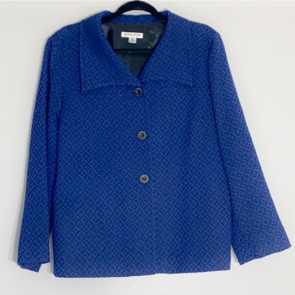 Pendleton 100% Wool Meander textured Blazer jacket women 16 plus